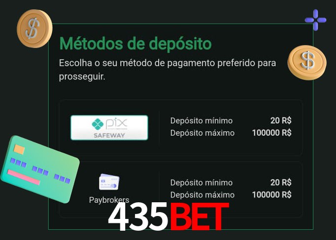 O cassino 435BETbet oferece uma grande variedade de métodos de pagamento